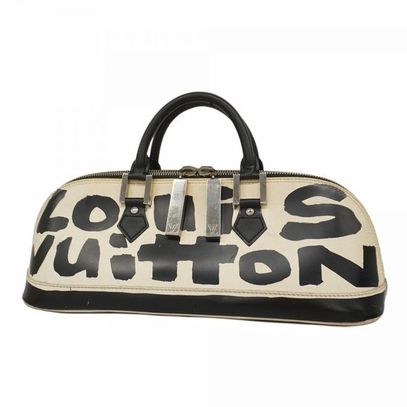 Louis Vuitton Graffiti Alma Horizontal Handbag M92175 White Noir  Women's - Picture 1 of 16
